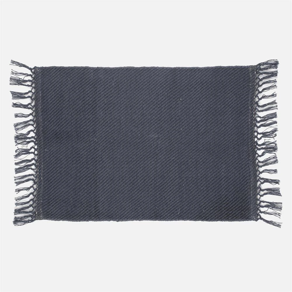 Tapis à franges - Bleu gris
