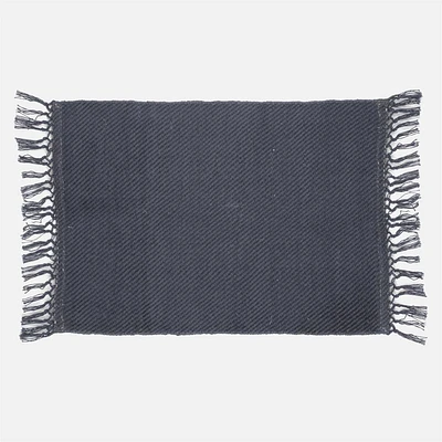 Carpet With Fringes - Blue Grey