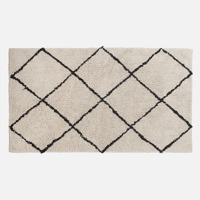 Carpet with Geometric Motif - Beige/Black