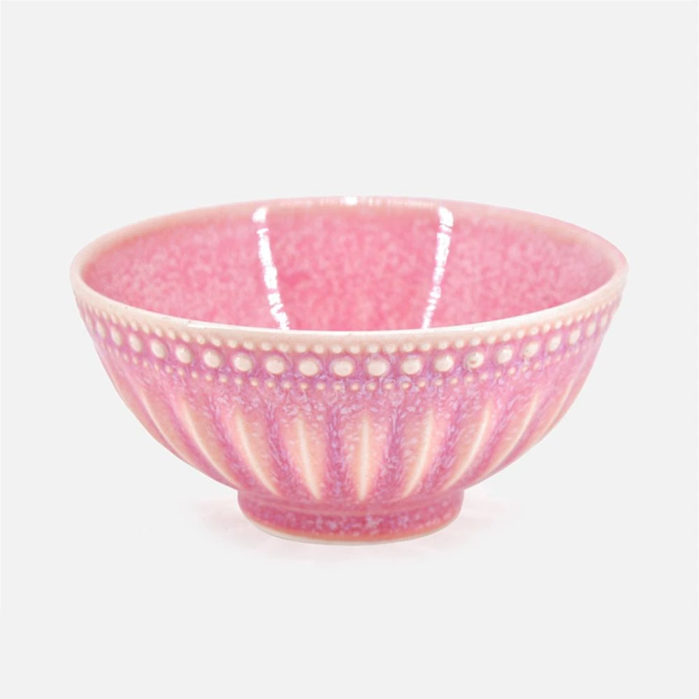 Bol 12 cm en grès lustré par Bia - Rose