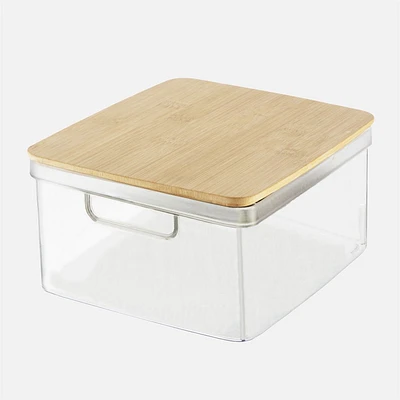 Oggi Storage Bin with Bamboo Lid - 10x10x6"