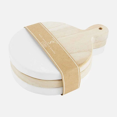 Set of 3 Circular Mini Pauli Boards by Mud Pie