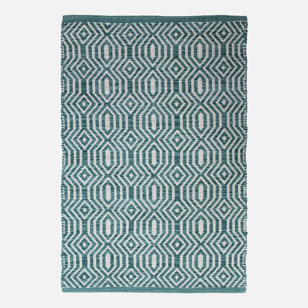 Tapis Dhurrie - Sarcelle