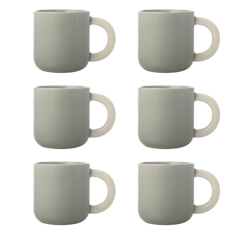Set of 6 Grey Sherbert Mugs by Maxwell & Williams (370 ml) - Grey