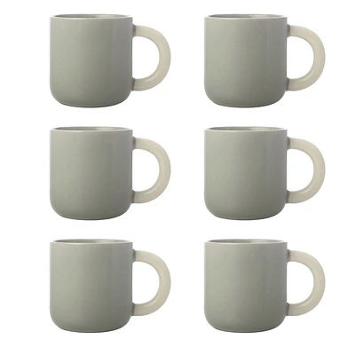 Set of 6 Grey Sherbert Mugs by Maxwell & Williams (370 ml) - Grey