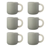 Set of 6 Grey Sherbert Mugs by Maxwell & Williams (370 ml) - Grey