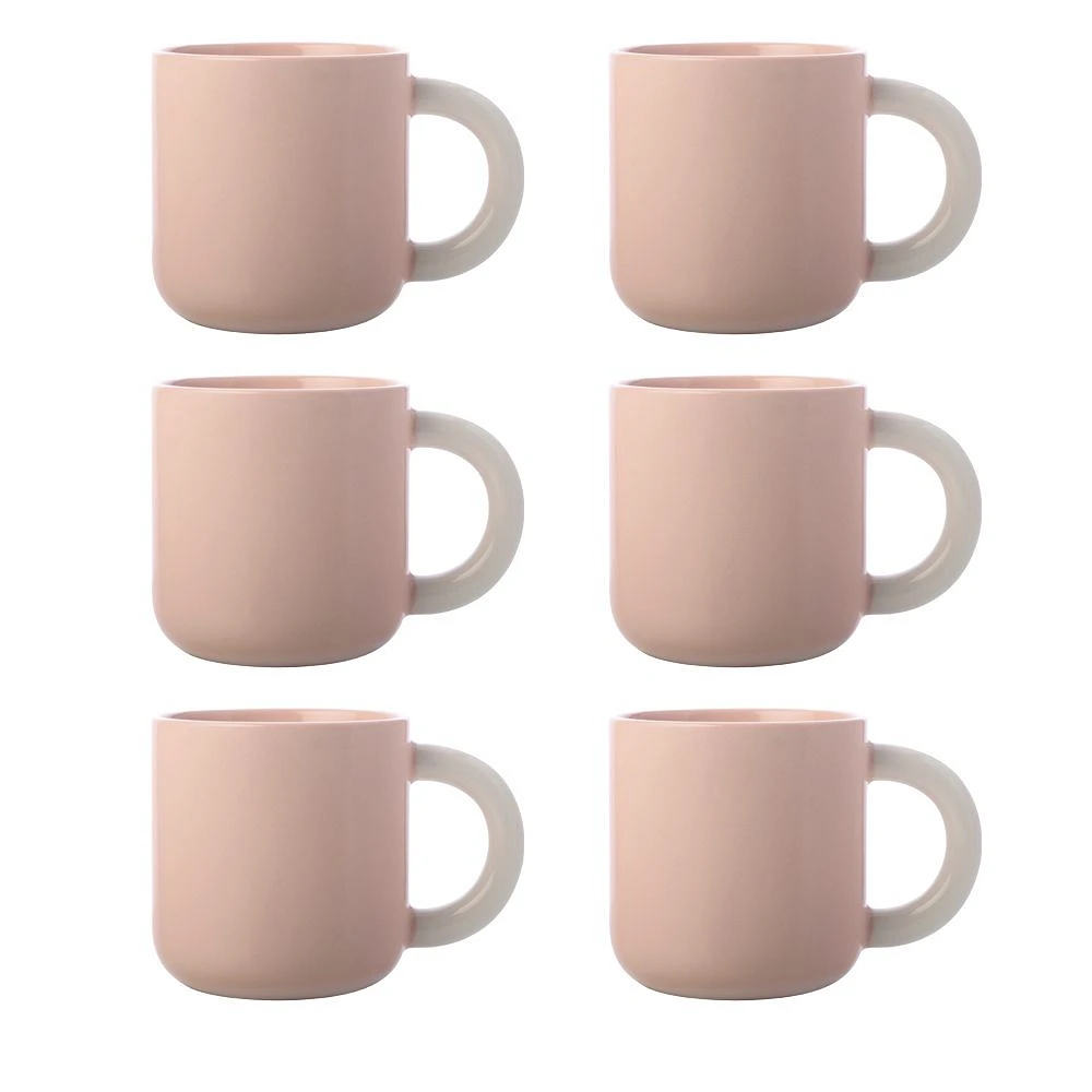 Set of 6 Pink Sherbert Mugs by Maxwell & Williams (370 ml) - Pink