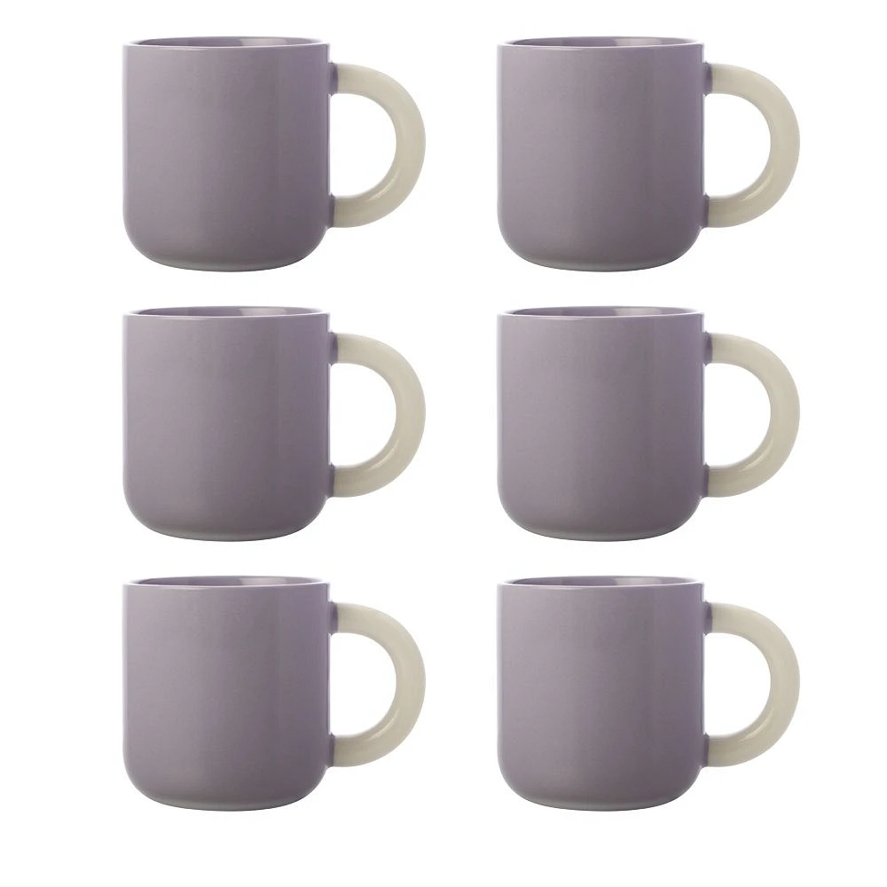 Set of 6 Lilac Sherbert Mugs by Maxwell & Williams (370 ml) - Lilac