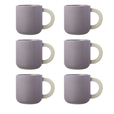 Set of 6 Lilac Sherbert Mugs by Maxwell & Williams (370 ml) - Lilac