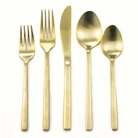 Arezzo Brushed Gold 20-Piece Flatware Set