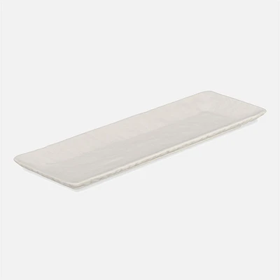 Japandi Plat rectangle, blanc - 33 cm