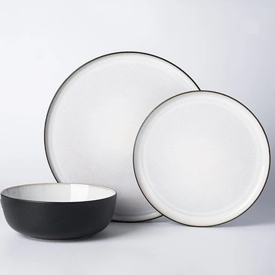 Brilliant Quartz Noir Dinnerware Set, 12 Pieces