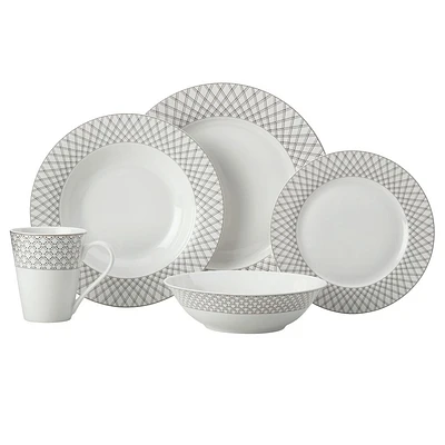 Jewel 20-Piece Black Dinner Set by Maxwell & Williams  - Black