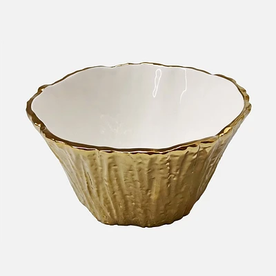 Gold Tree Bark Bowl - 8''