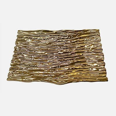 Gold Tree Bark Tray - 13.25'' x 8.75"