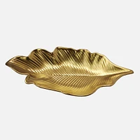 Gold Deep Leaf Plate - 16.25"