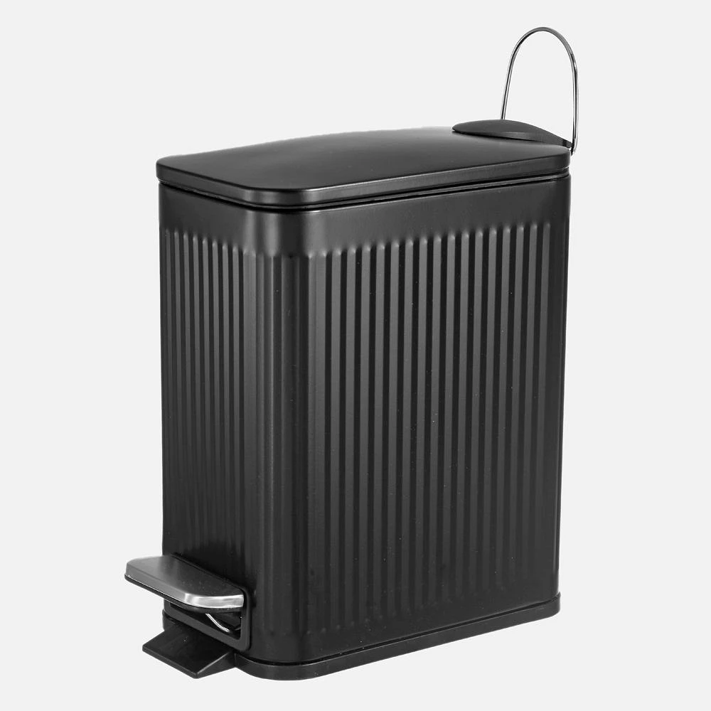 Rectangular Pedal Bin with Lid, 5L - Black