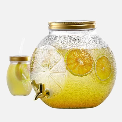 Clear Glass Dispenser With Tap & Stand By Jessar