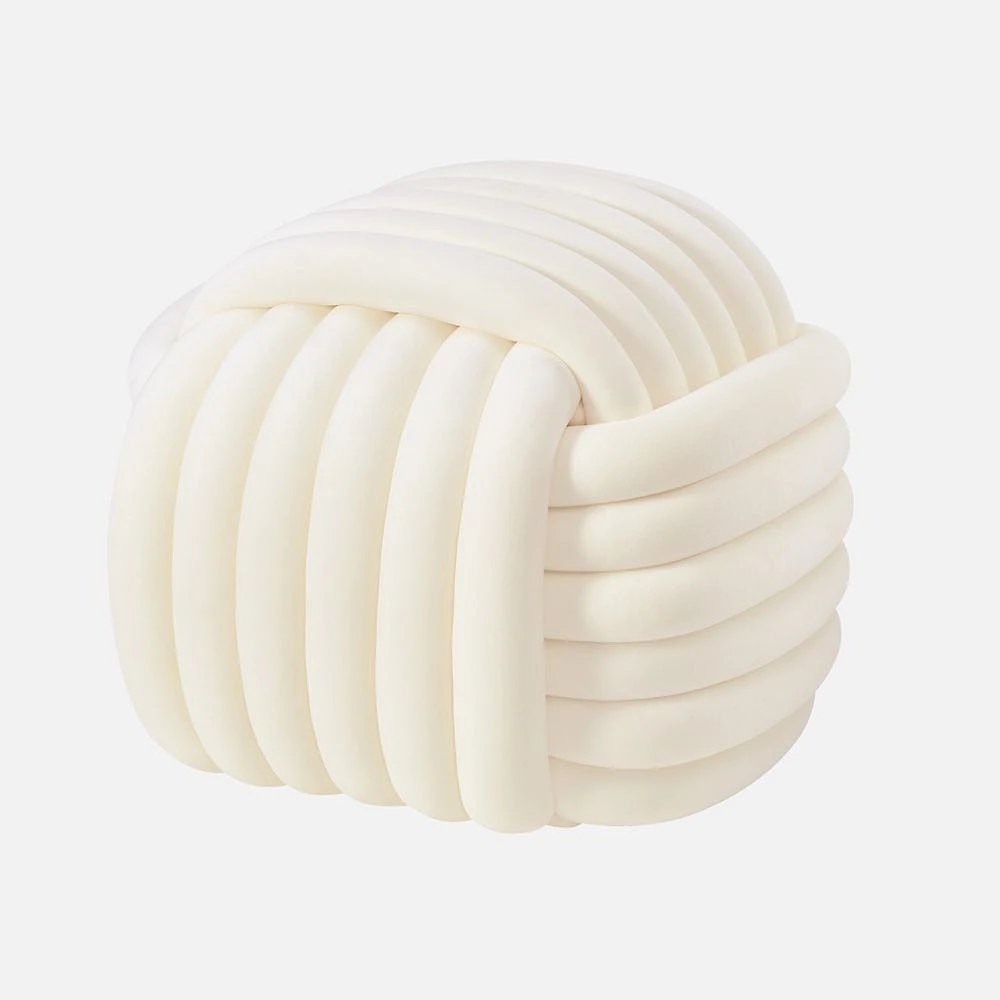 JESSICA Knot Ottoman - Ivory