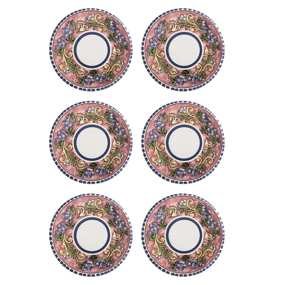 Set of 6 Salerno Grapes Plates by Maxwell & Williams (20 cm) - Grapes