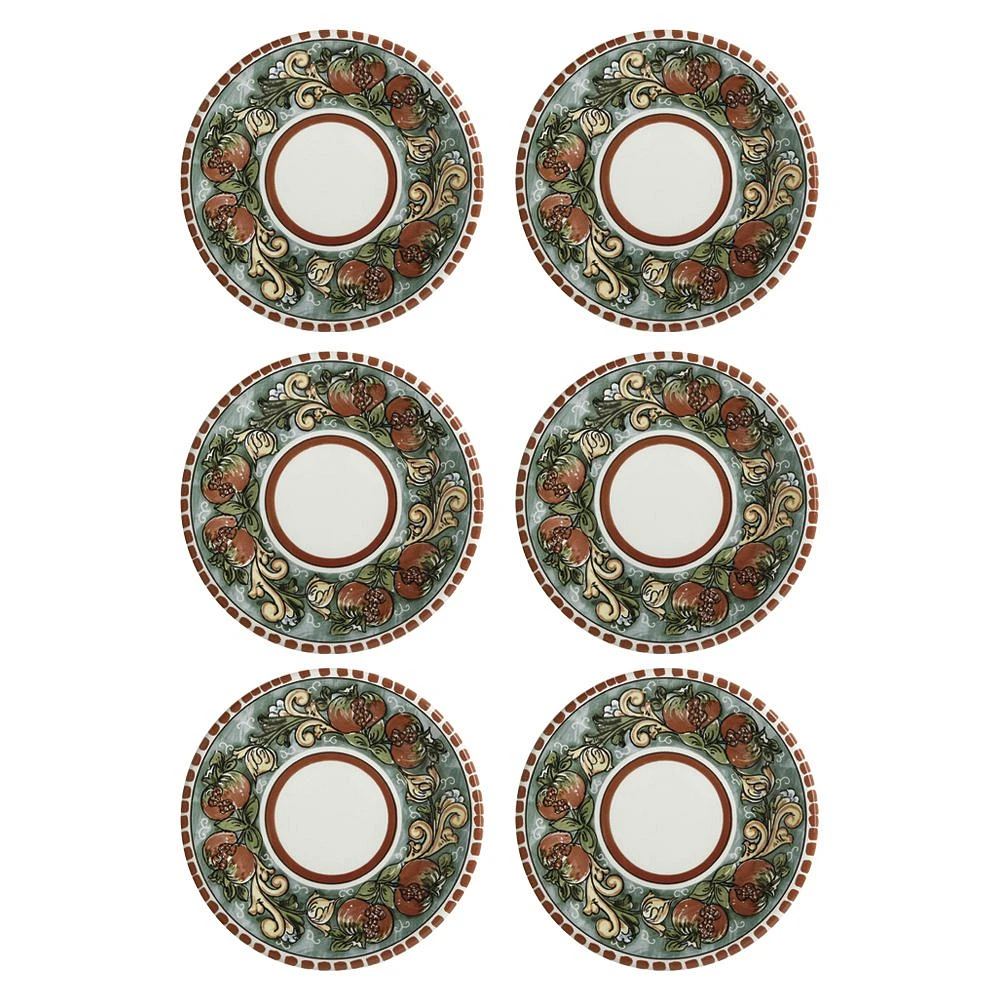 Set of 6 Salerno Pomegranate Plates by Maxwell & Williams (20 cm) - Pomegranate