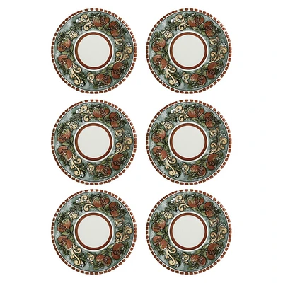 Set of 6 Salerno Pomegranate Plates by Maxwell & Williams (20 cm) - Pomegranate
