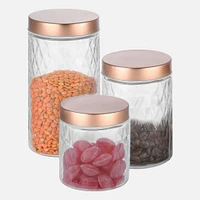 JS GOURMET Diamond Embossed Designed Glass Canister - 1.7L