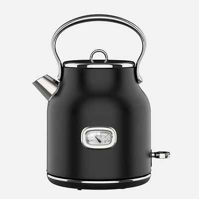 JS GOURMET Retro Electric Stainless Steel Kettle - Black Matte