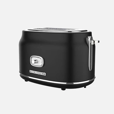 JS GOURMET Retro 2-Slice Toaster - Black Matte
