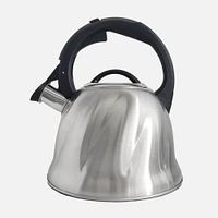 JS Gourmet Whistling Stovetop Kettle in Stainless Steel with Black Handle, 2.5L