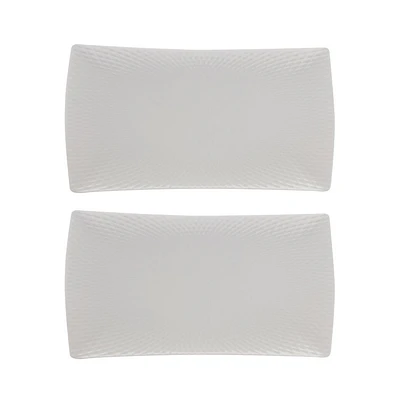 Set of 2 Diamond Rectangular Small Platter by Maxwell & Williams