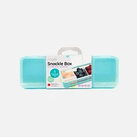 Melii Snackle Box, 4 Separate Compartments with Lids - Blue