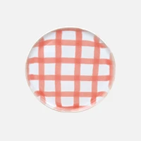 Milo Checkered Stoneware Salad Plate - Coral