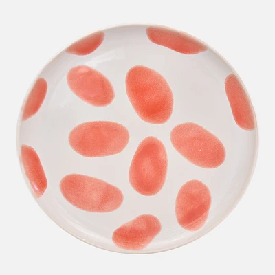 Milo Dot Stoneware Dinner Plate - Coral