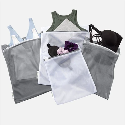 N&T Mesh Wash Bag Set, 4 pieces - White/Grey 