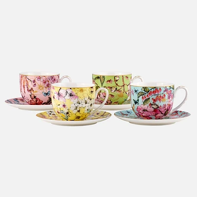 Maxwell & Williams Enchantment Cups and Saucers, Set of 4