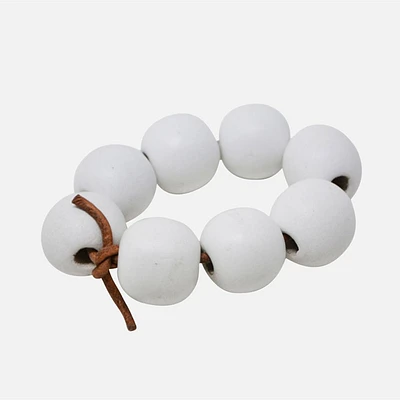 Nostalgia Napkin Ring with Beads - White