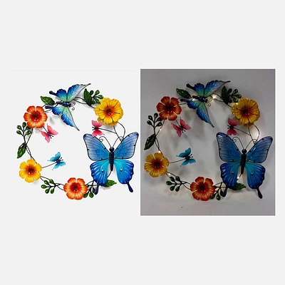 Wall Decor Solar Wreath with Butterflies 