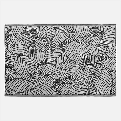 Foliage Motif Carpet - 72 x 96", Black/Grey