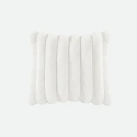Ribbed Faux Fur Square Cushion