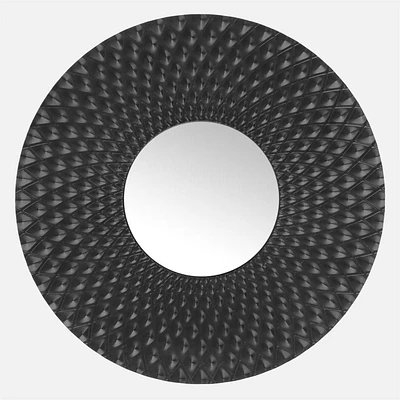 Round Metal Mirror - Black