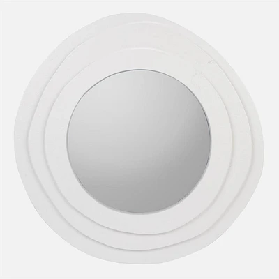 Miroir rond cadre triple - Blanc