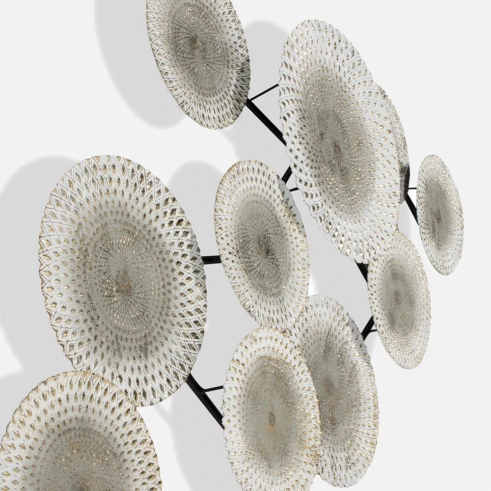 Rosalynn Floral Wall decor, White and Gold