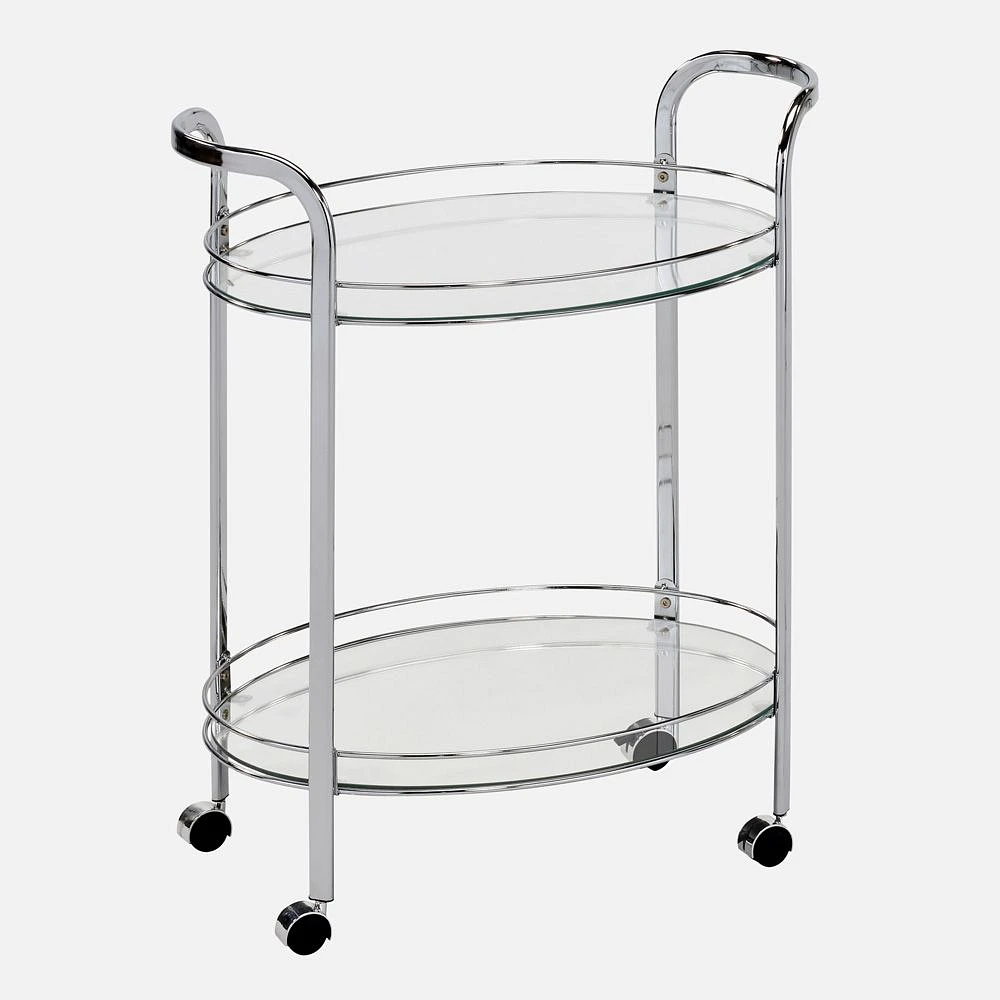 Sarah oval serving cart - Chrome