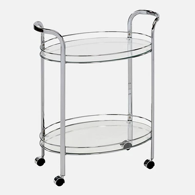 Sarah oval serving cart - Chrome