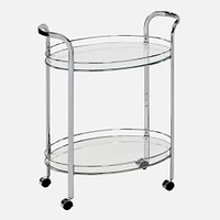 Sarah oval serving cart - Chrome