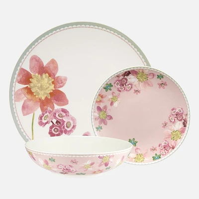 Maxwell & Williams Primula 12pc Dinner Set-Pink