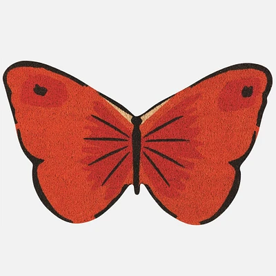 Butterfly Shaped Coir Rug - Red