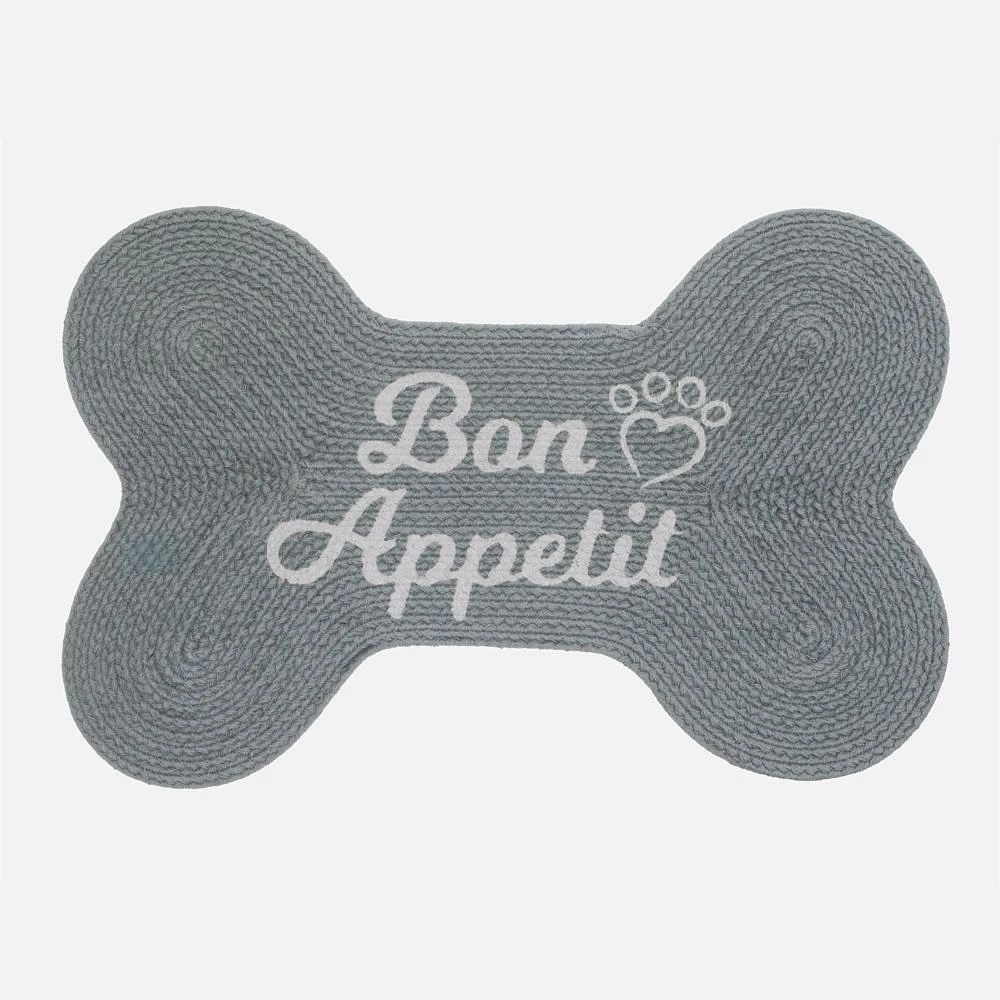 Bone Shaped Mat « Bon Appetit » - Grey