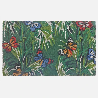 Coir Door Mat - Butterfly Floral 